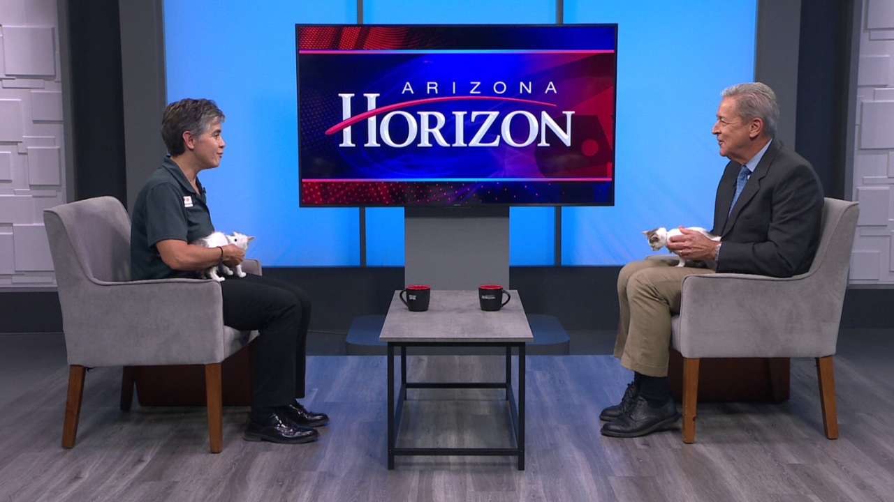 Ted Simons on the set of