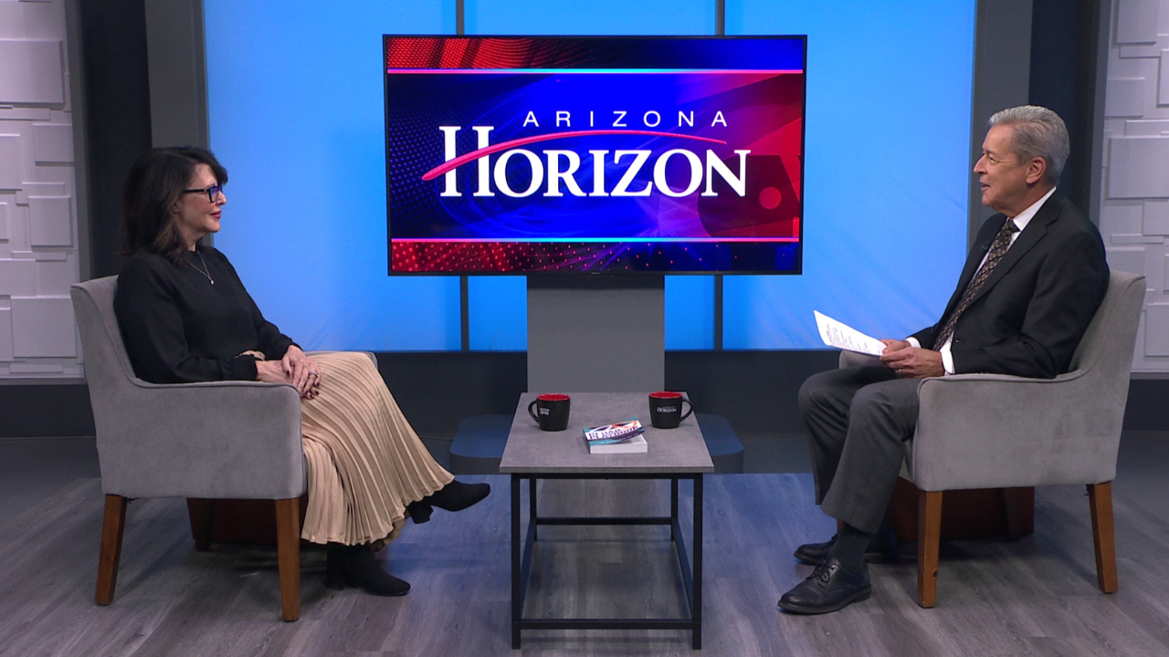 Ted Simons on the set of