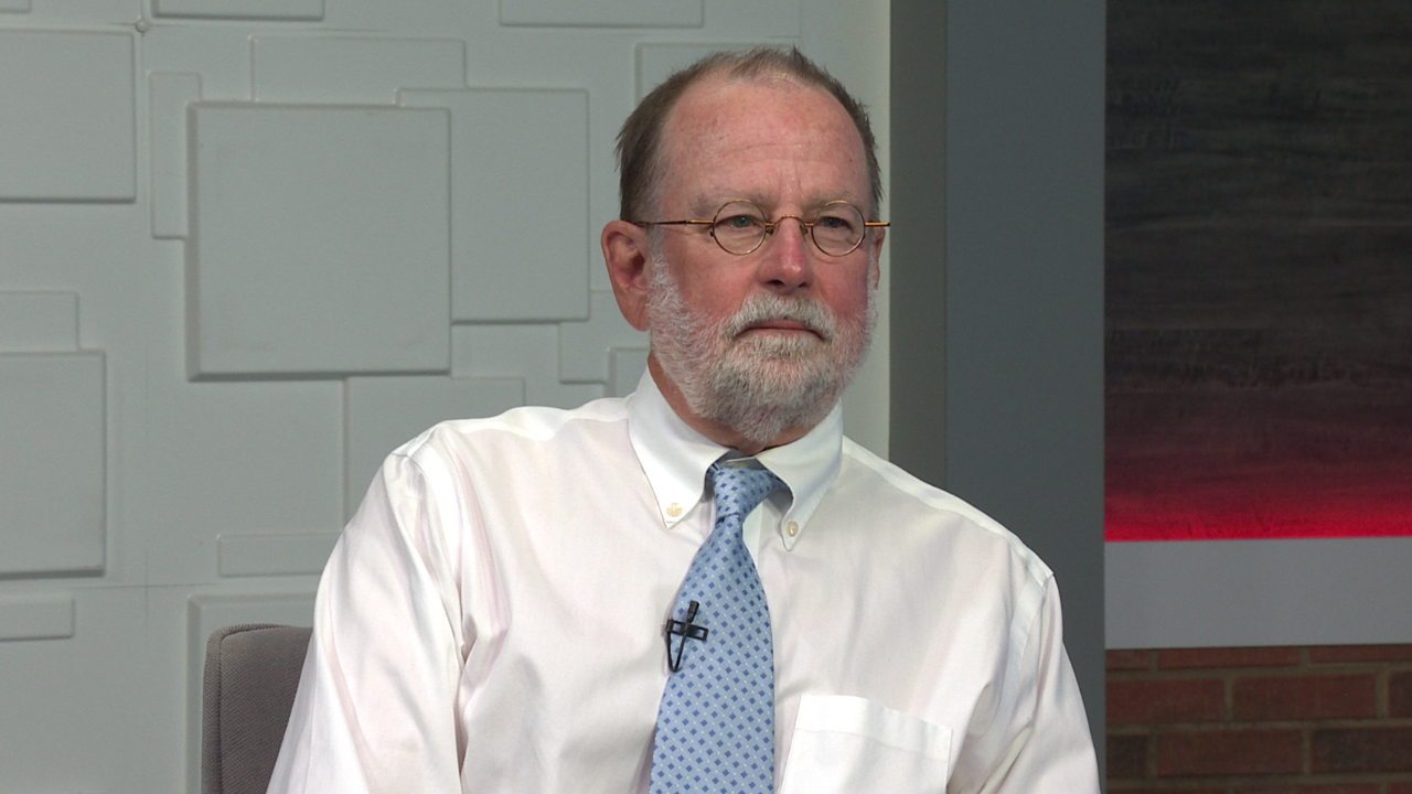 Ted Simons on the set of 