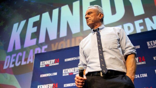RFK, Jr. standing on a stage