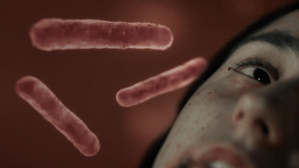 A woman sick with the plague