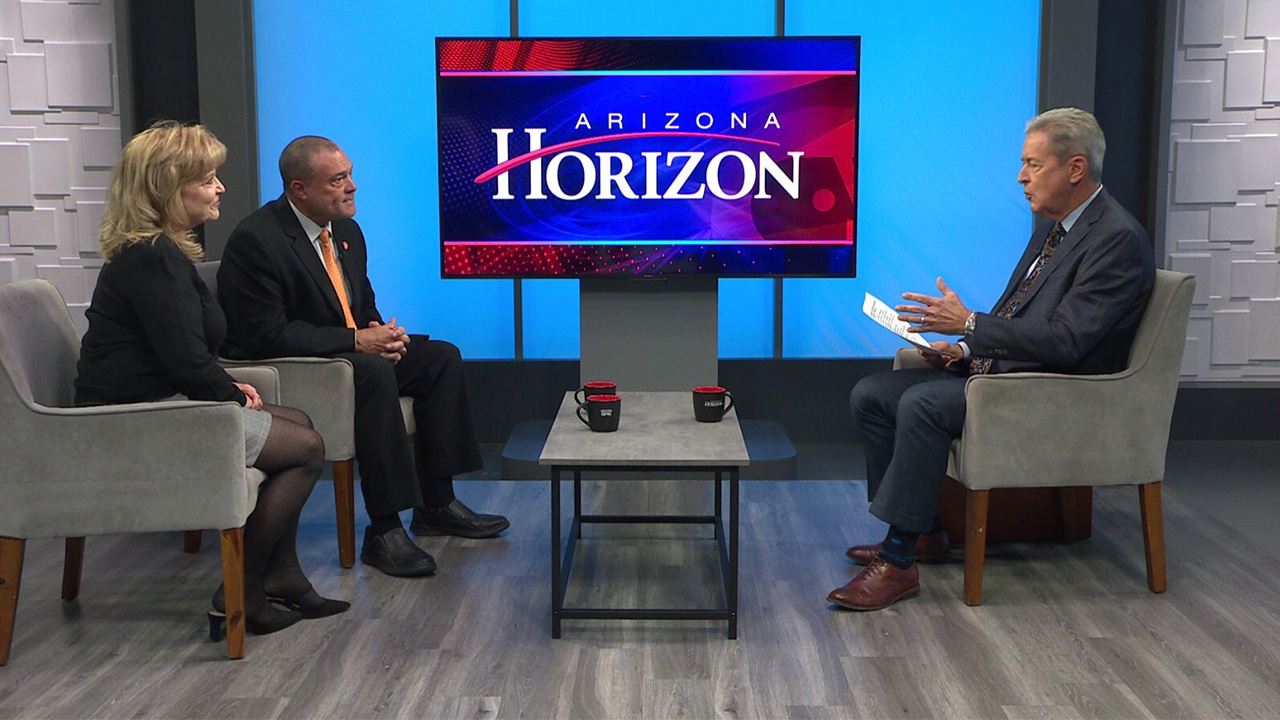 Ted Simons on the set of 