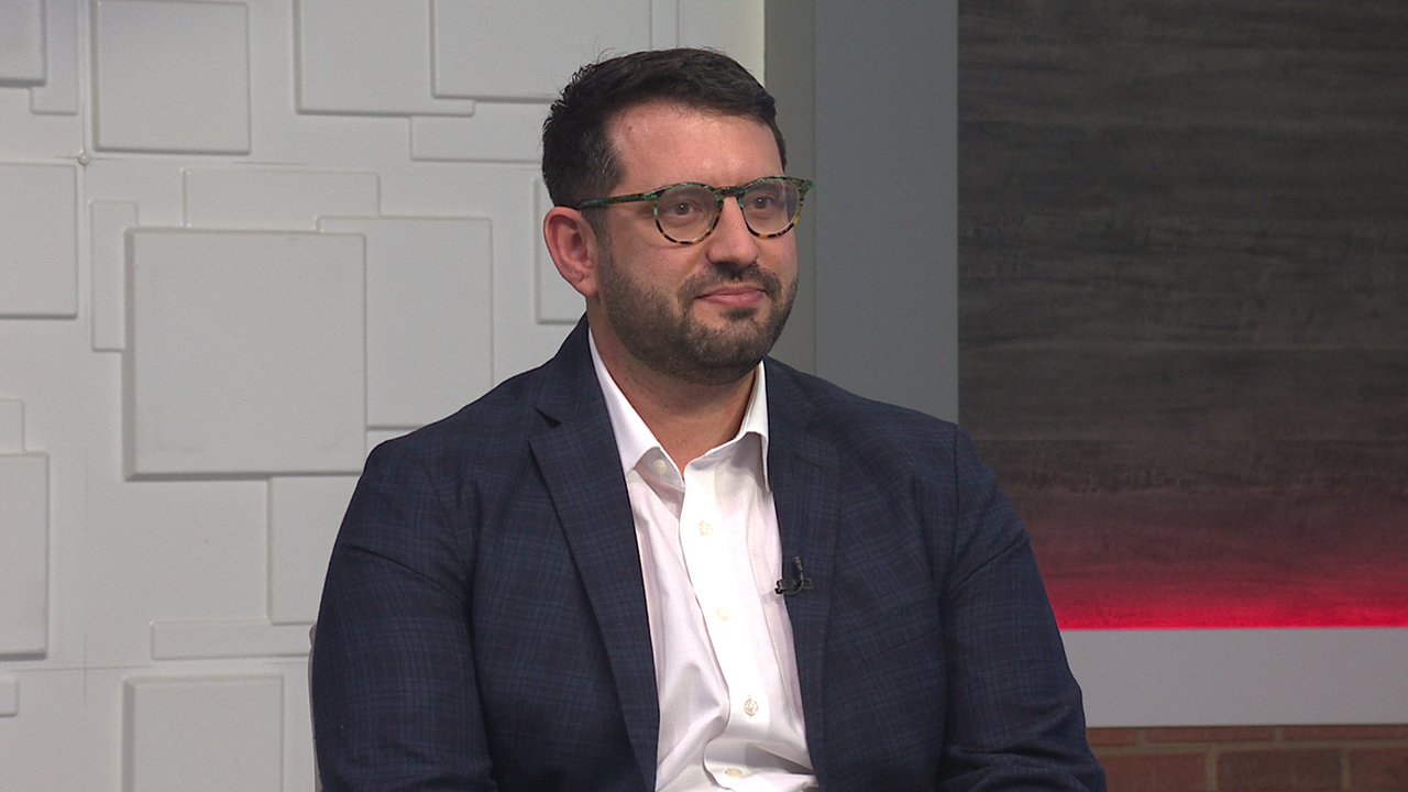 Ted Simons on the set of 