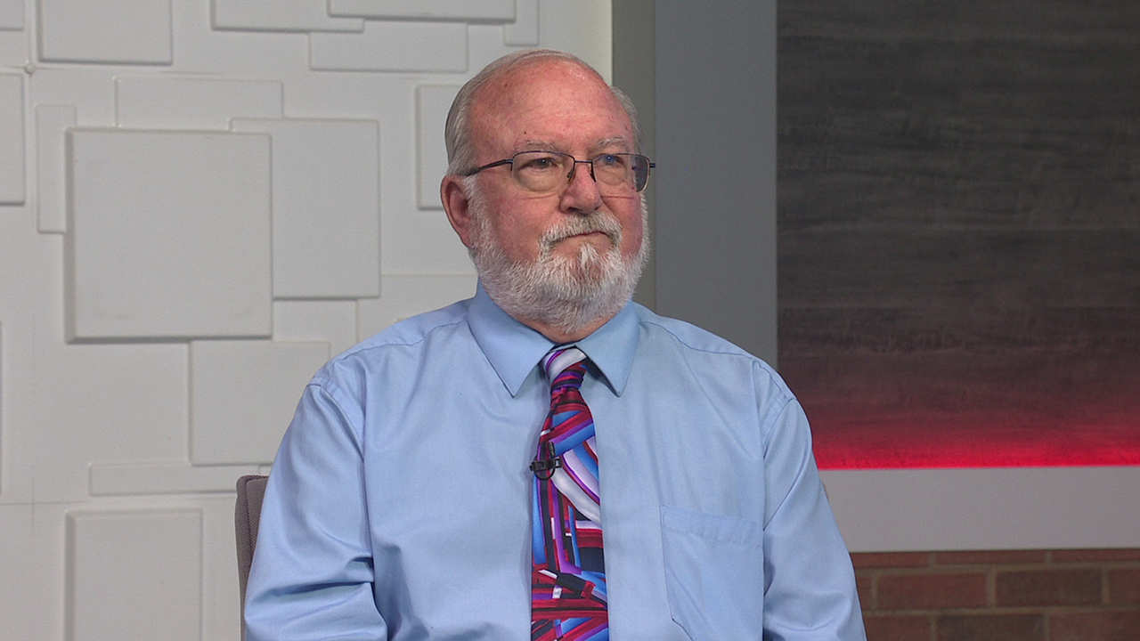 Ted Simons on the set of 