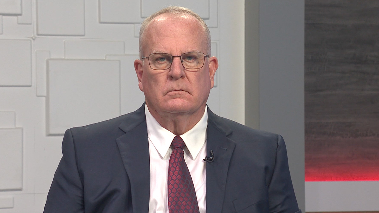 Ted Simons on the set of