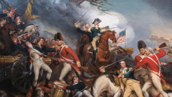 A battle takes place during the American Revolution