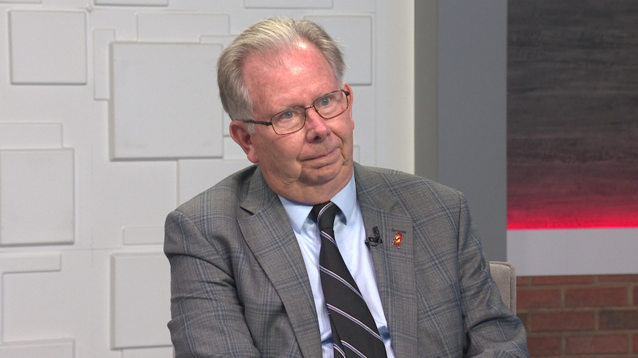 Ted Simons on the set of 