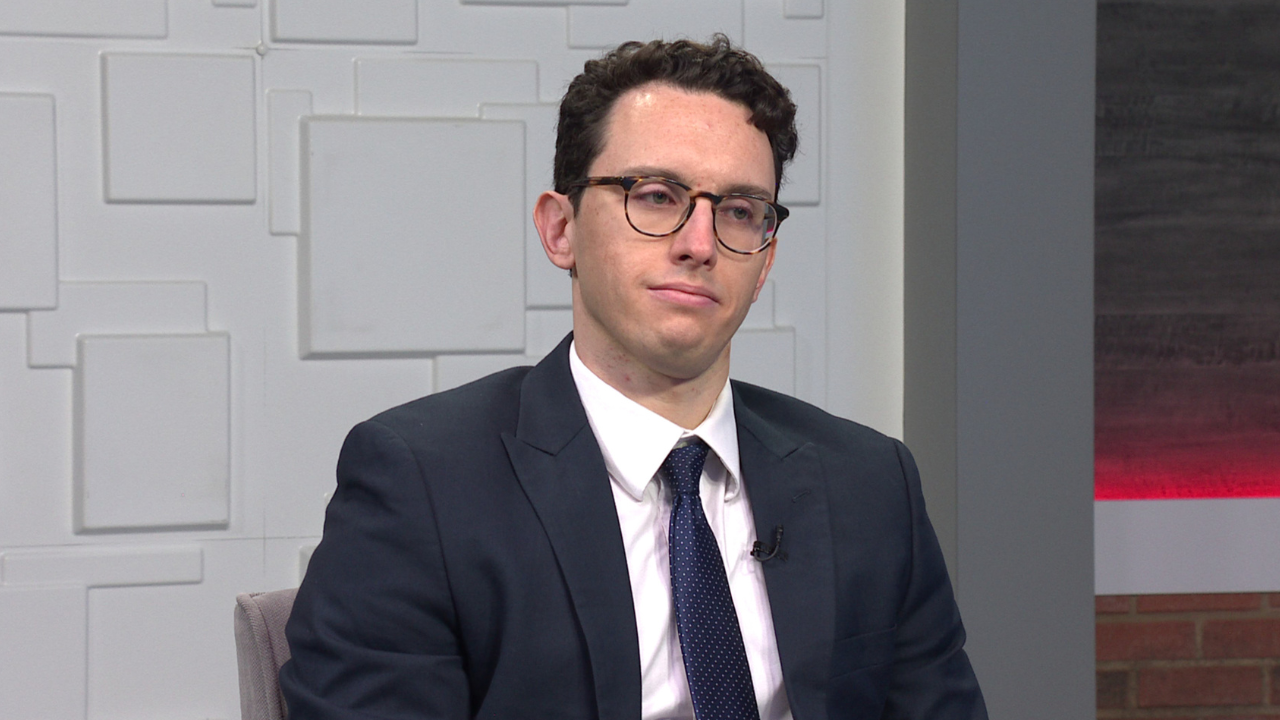 Ted Simons on the set of