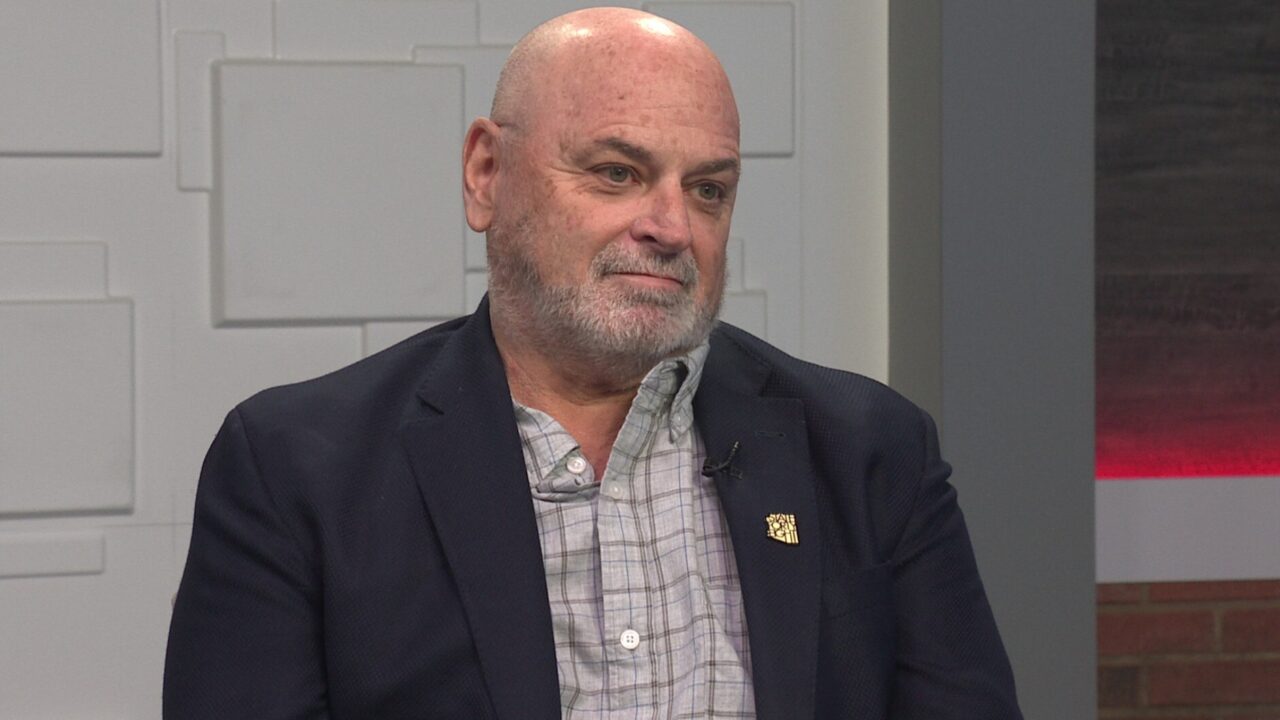 Ted Simons on the set of 