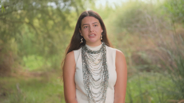 Cailinn Allen, a member of the Gila River Community, talks about the history of the Gila River
