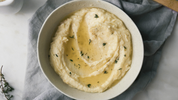 A bowl of mashed potatoes from PBS Foods