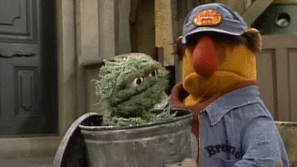 The Sesame Street trash can