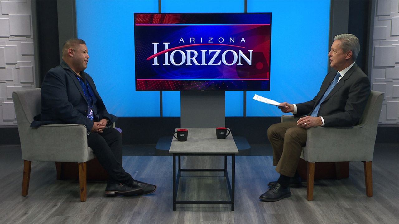 Ted Simons on the set of 