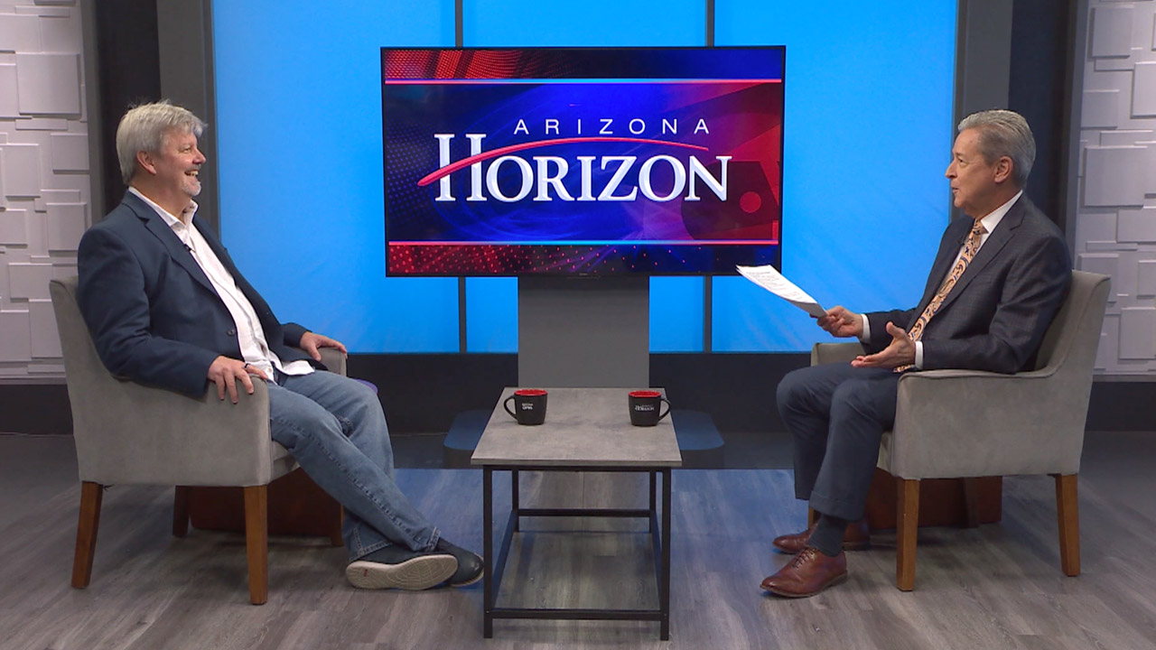 Ted Simons on the set of 