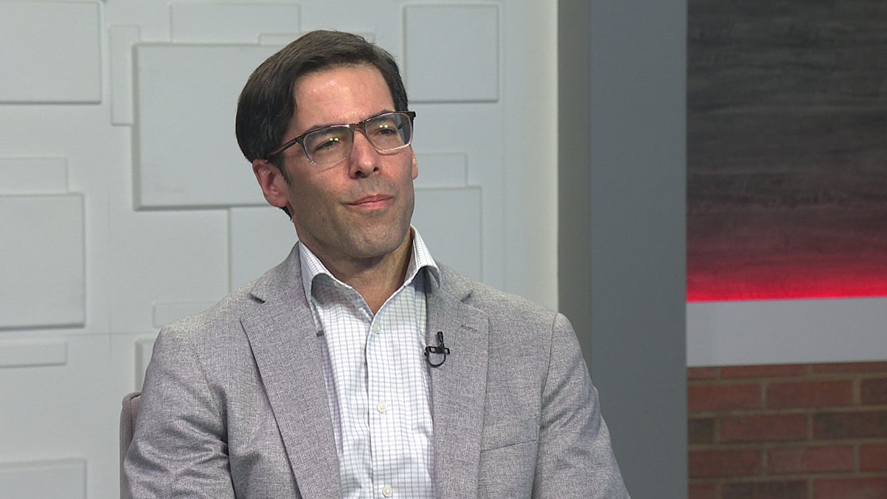 Ted Simons on the set of