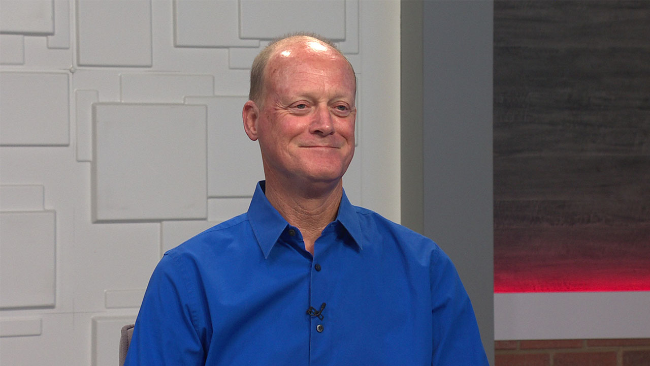 Ted Simons on the set of 