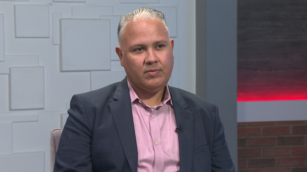 Ted Simons on the set of 