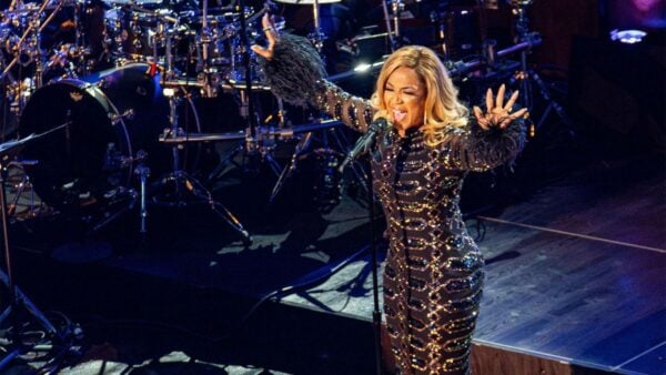 Gospel singer on stage