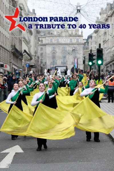 Graphic reading London Parade: A Tribute to 40 Years