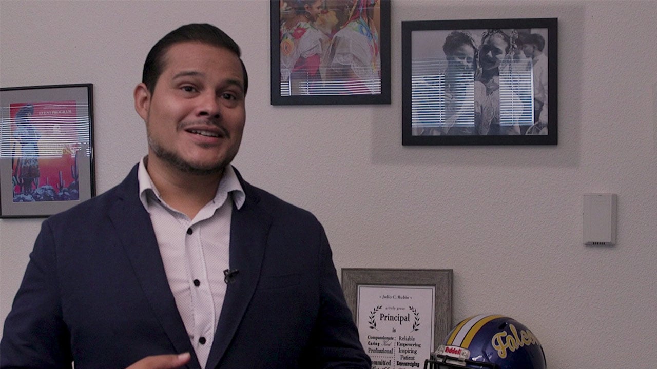 Ted Simons on the set of 