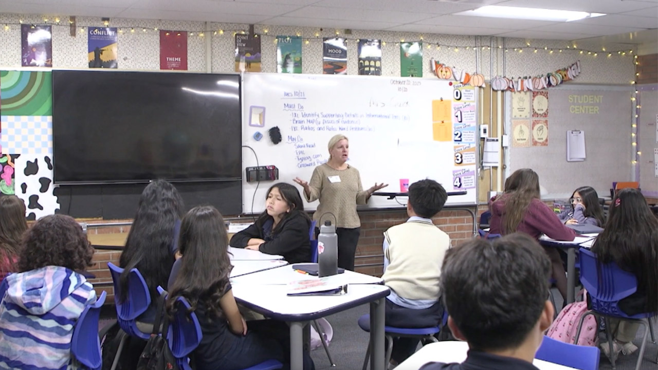 Ted Simons on the set of