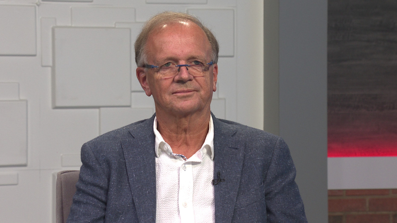 Ted Simons on the set of 