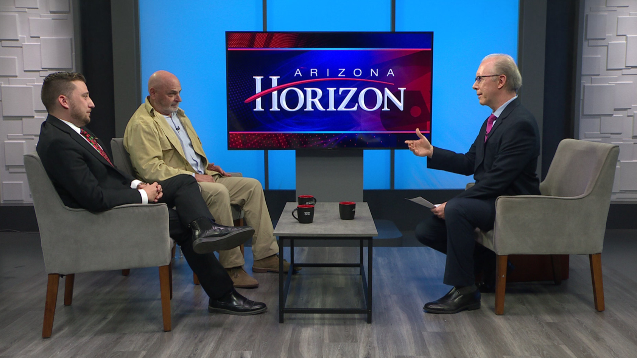 Ted Simons on the set of 