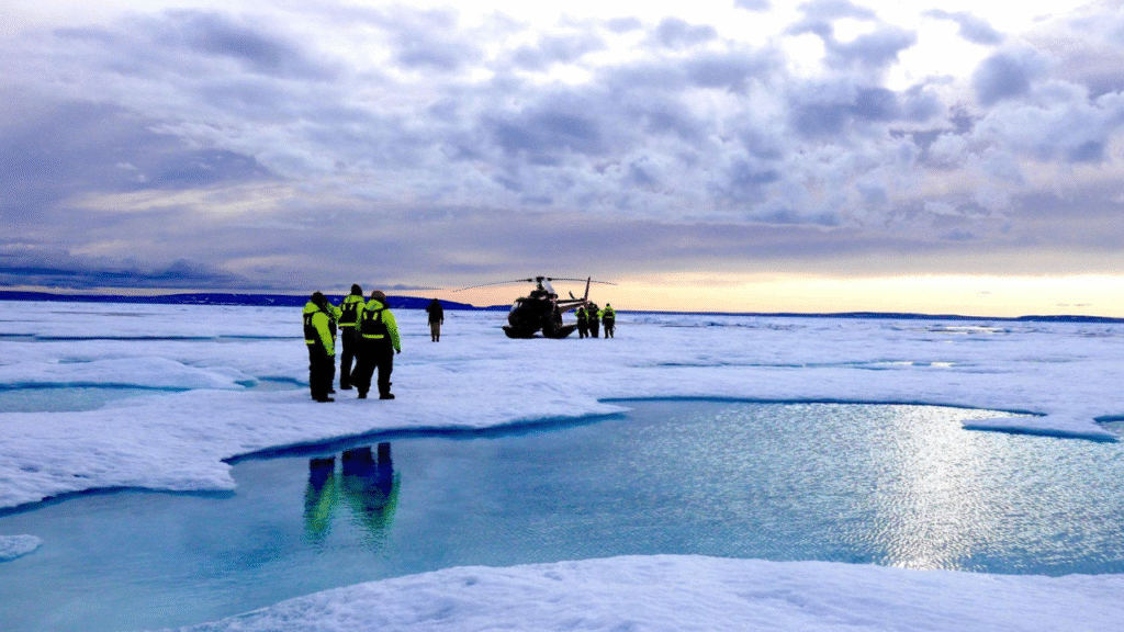 scientists looking at Canada's Artic passage