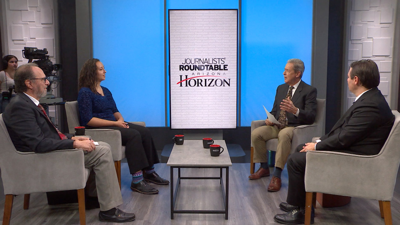 Ted Simons on the set of 