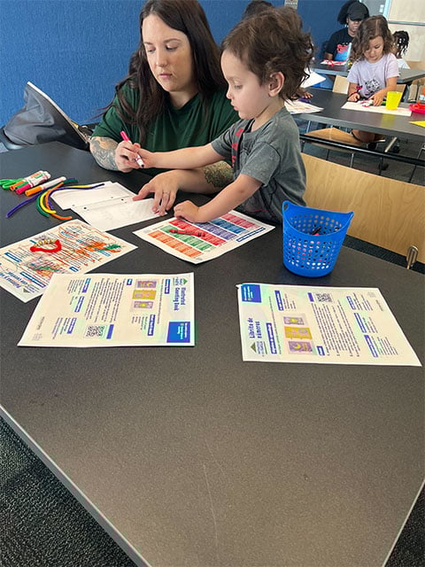 kids playing with crayon