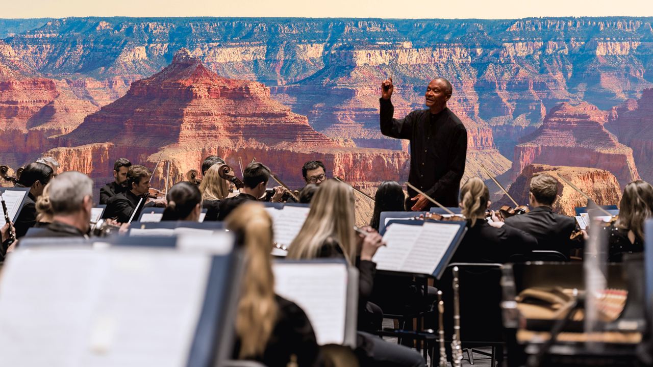 The phoenix symphony performing on stage at symphony hall
