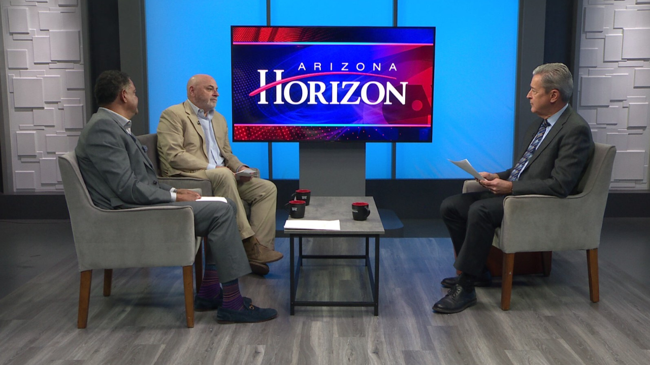 Ted Simons on the set of 