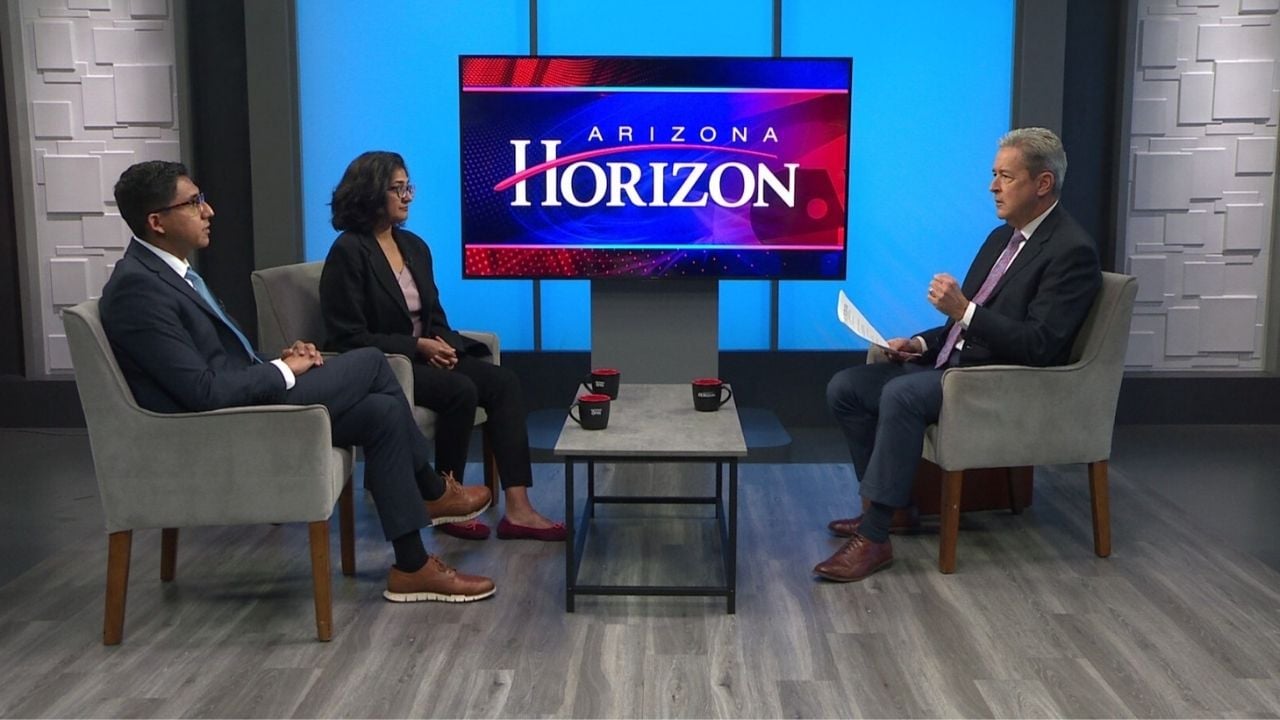 Ted Simons on the set of 