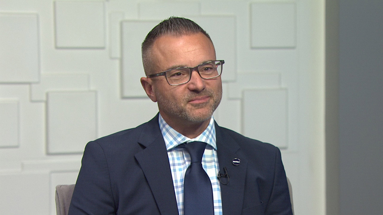 Ted Simons on the set of