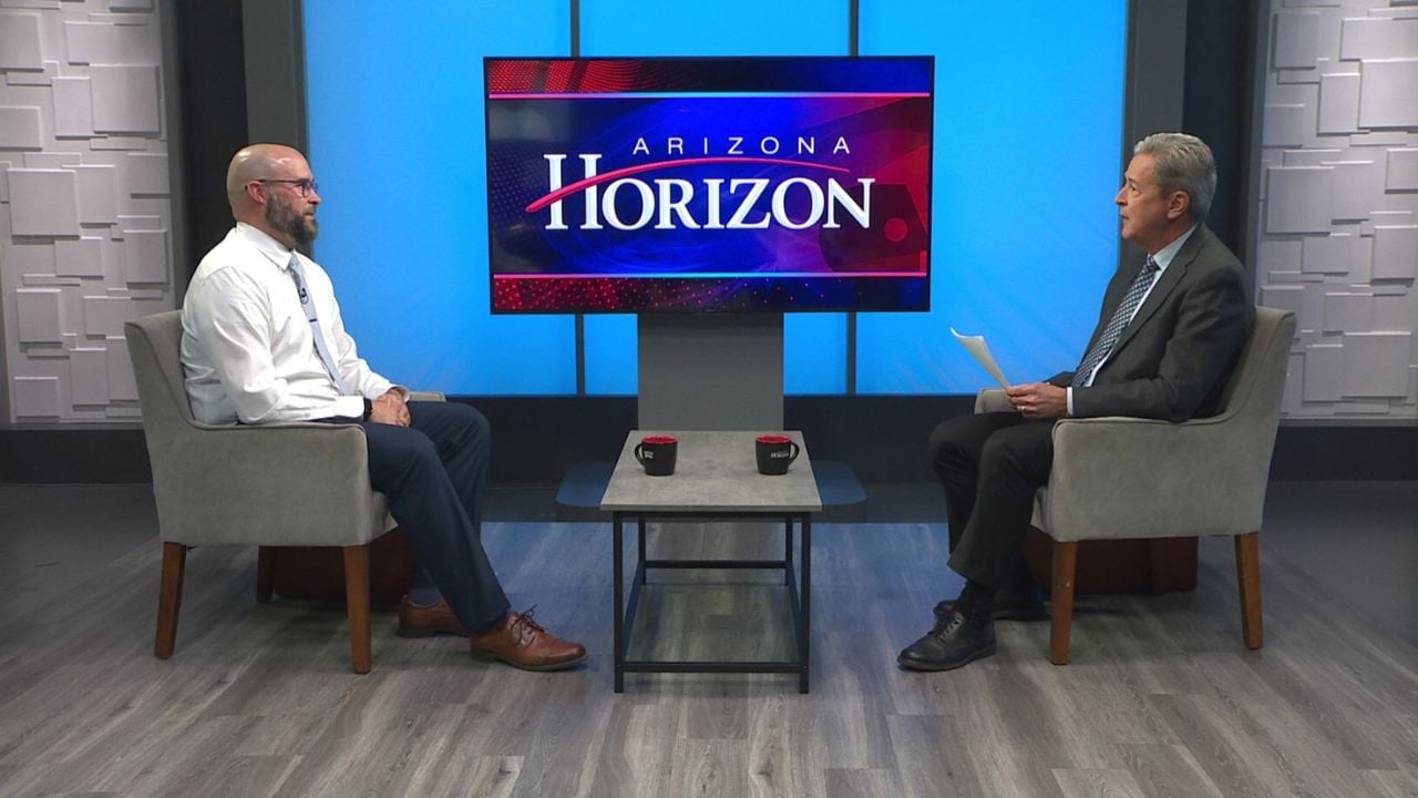 Ted Simons on the set of