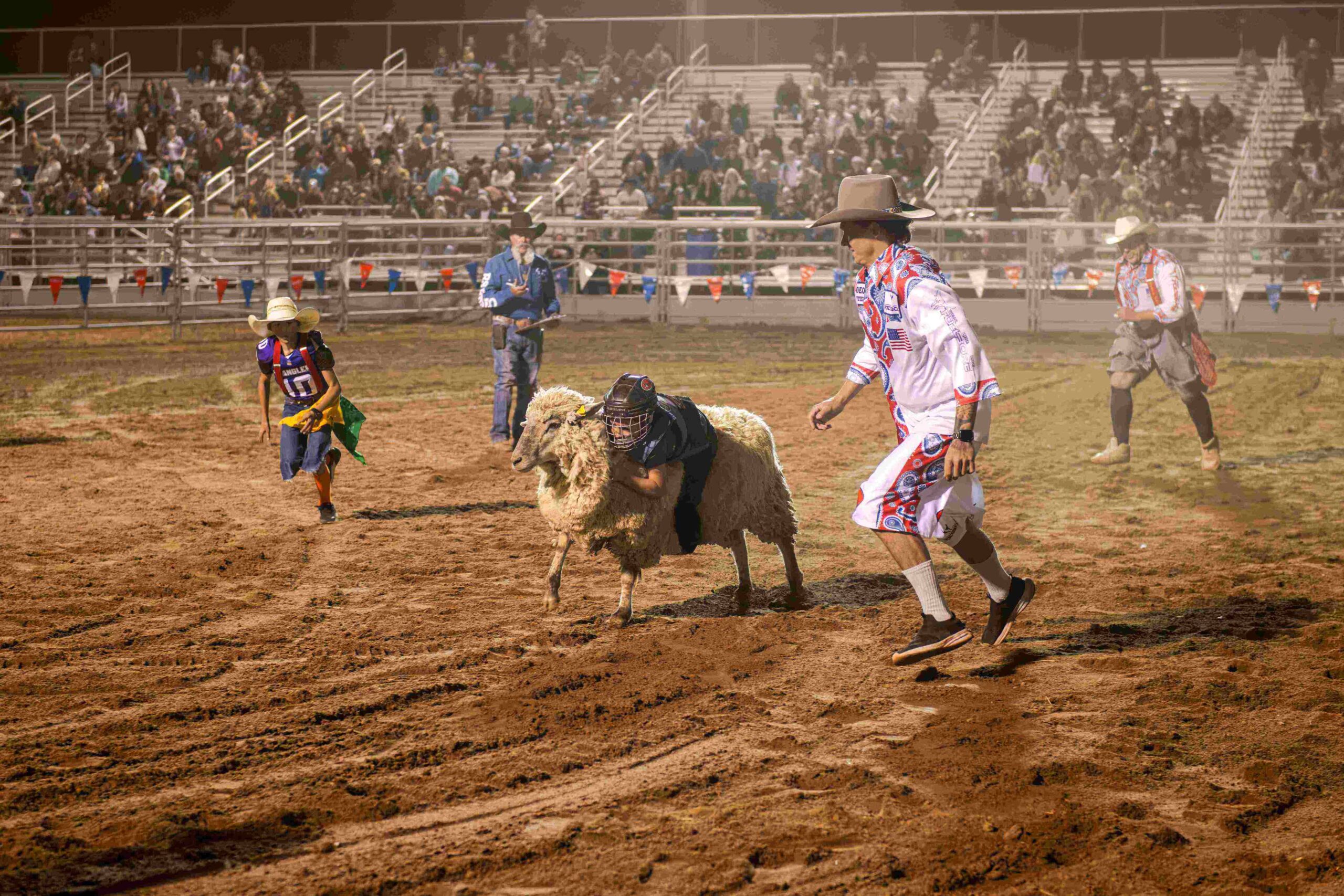 Children participating in a rodeo