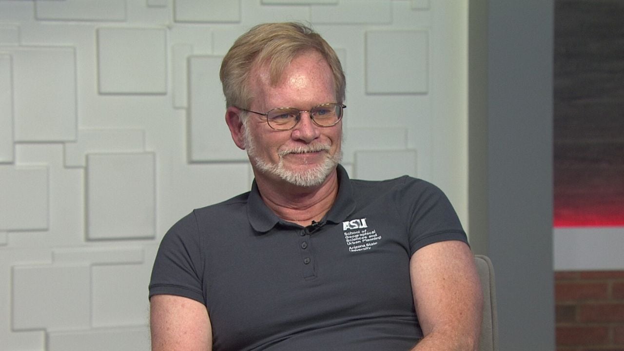 Ted Simons on the set of