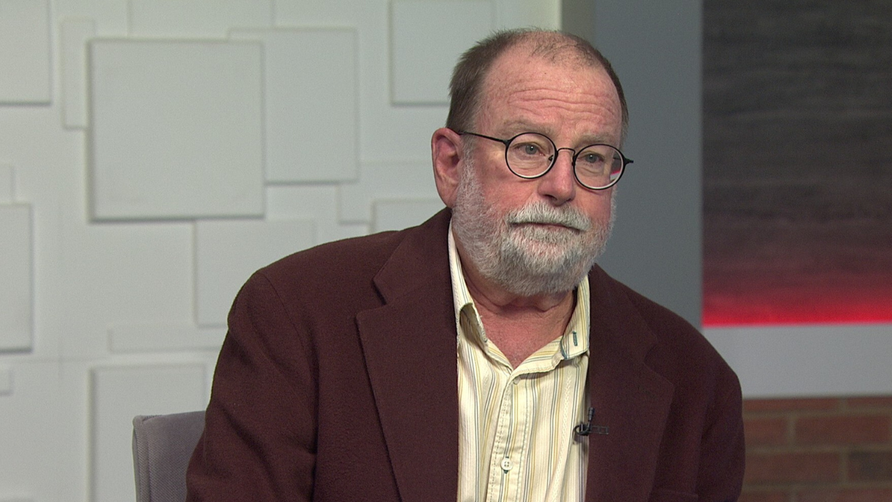 Ted Simons on the set of