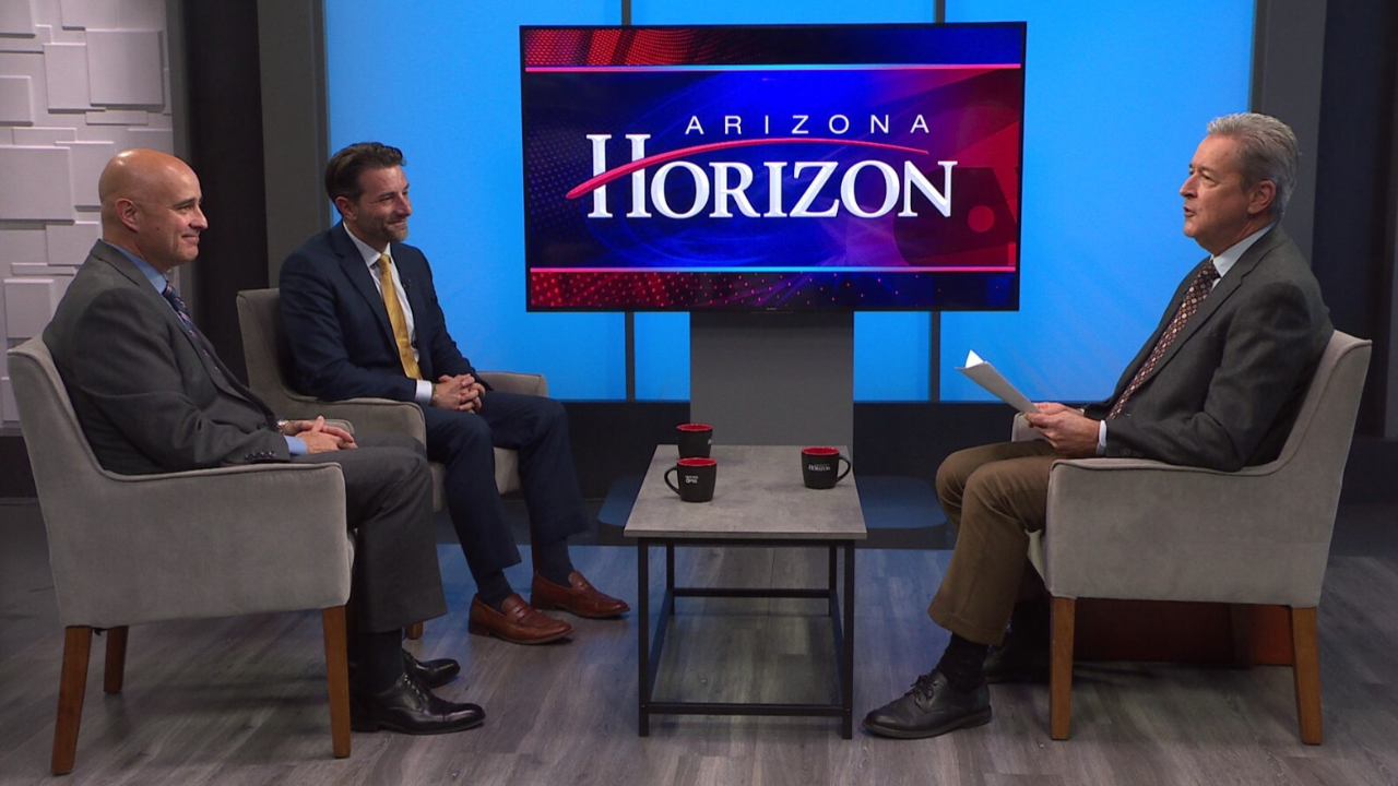 Ted Simons on the set of 