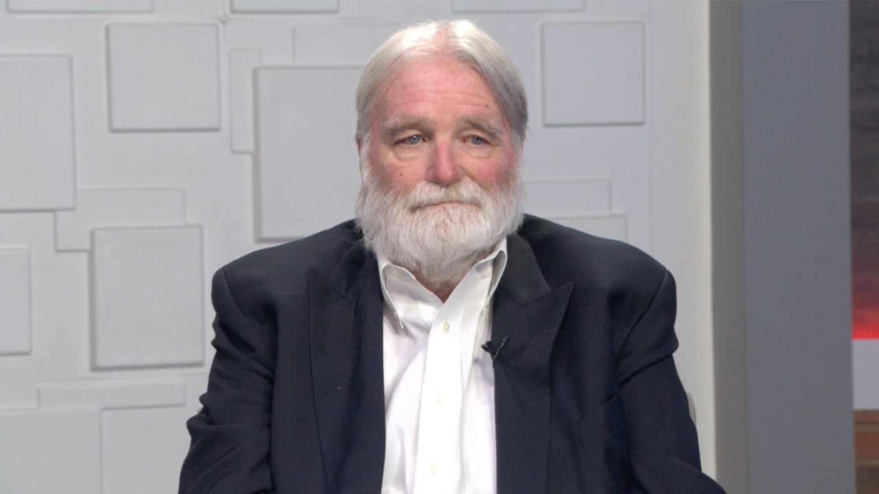 Ted Simons on the set of 