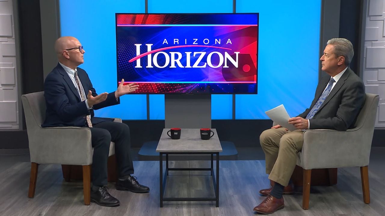 Ted Simons on the set of