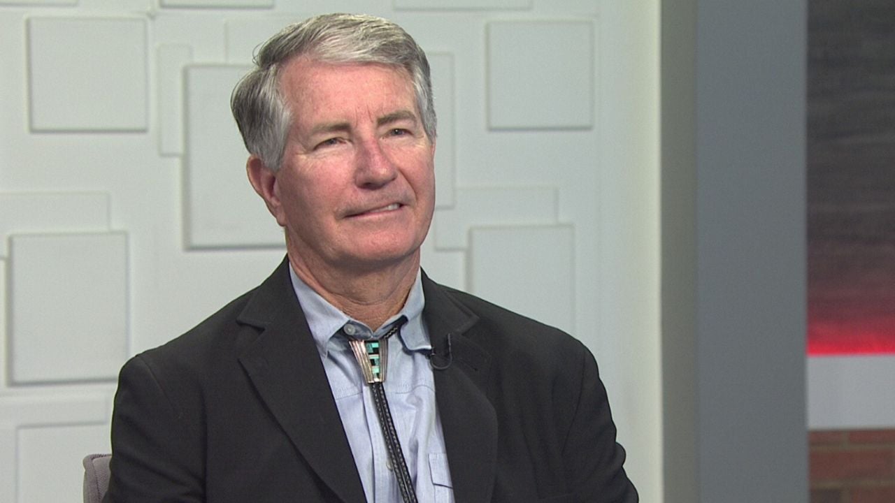 Ted Simons on the set of