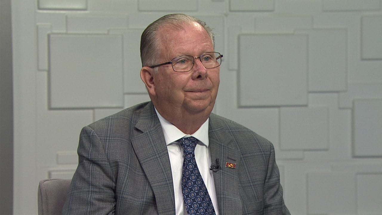 Ted Simons on the set of 