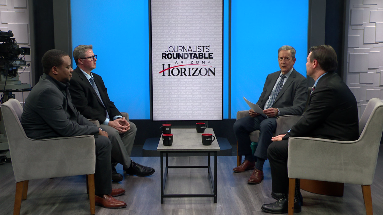 Ted Simons on the set of 