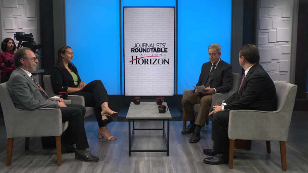 Howie Fischer, reporter, Capitol Media Services Jeremy Duda, reporter, Axios Phoenix Camryn Sanchez, reporter, KJZZ Radio.