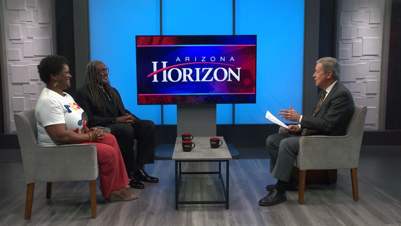 Ted Simons on the set of 