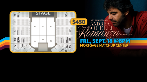 Andrea Bocelli poster and seating chart