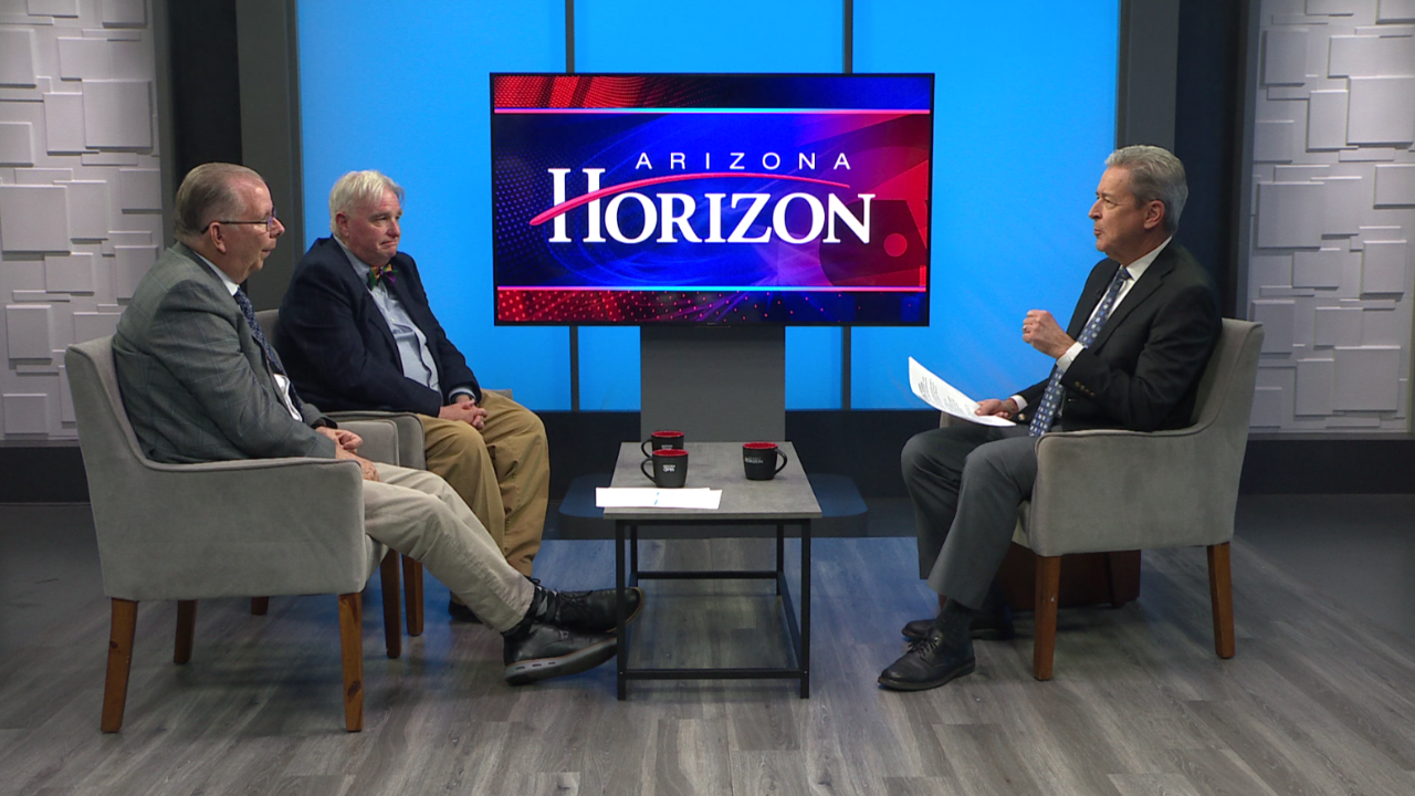 Ted Simons on the set of 