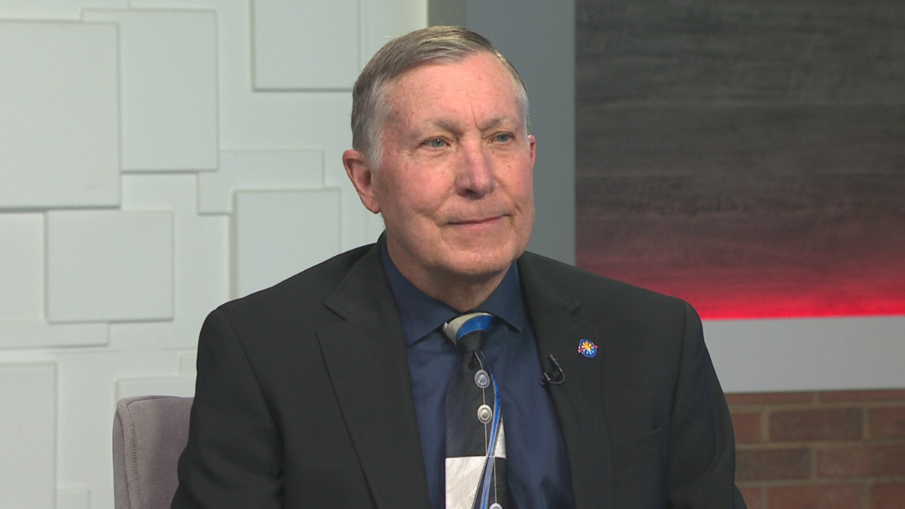 Ted Simons on the set of 