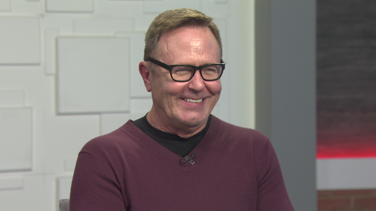 Ted Simons on the set of 